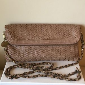 Deux Lux Faux Leather Woven Purse in Light Mocha